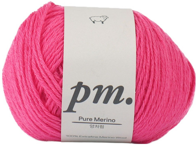 brandyarn Pure Merino 100 美麗諾羊毛 50g, 26 桃紅色, 1個