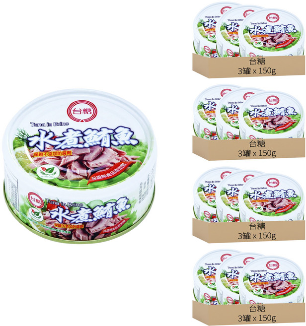 台糖 水煮鮪魚, 150g, 12罐