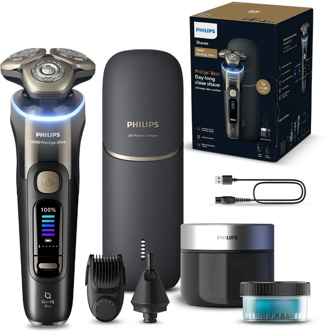 필립스 i9000 시리즈 프레스티지 울트라 전기면도기, XP9405/53, Black Gradient