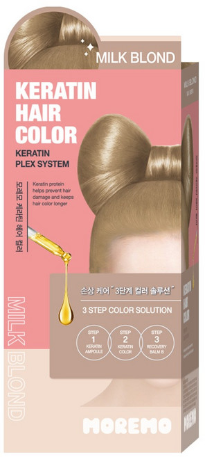 모레모 케라틴 헤어 컬러 염색제, 밀크블론드, 1개