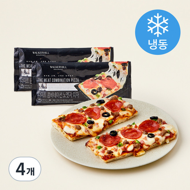 워커힐 더미트 콤비네이션 노엣지피자 (냉동), 108g, 4개, 1개입