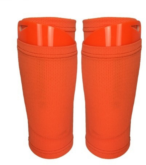씨에스소울 스포츠 풋살 축구 포켓 일체형 정강이 압박 밴드 슬리브, 오렌지, 1개