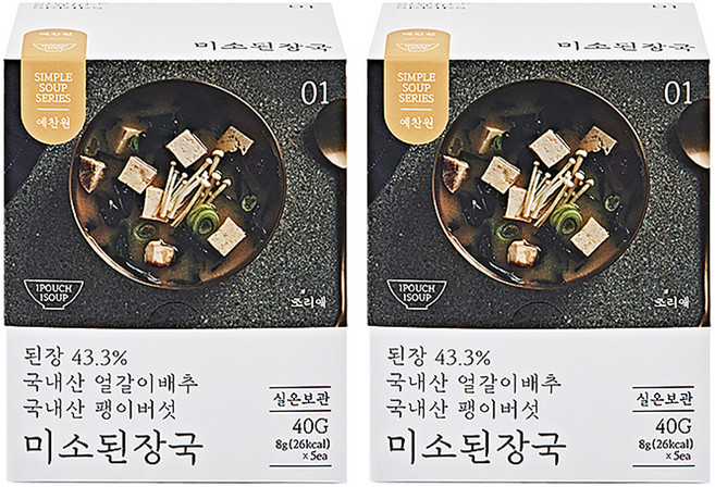 예찬원 미소된장국, 40g, 2개