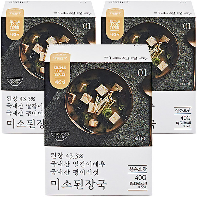 예찬원 미소된장국, 40g, 3개