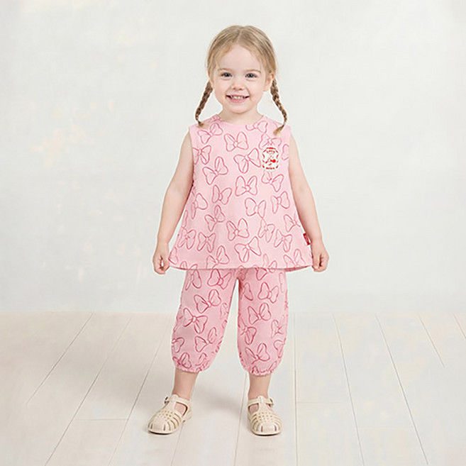 밀크마일 디즈니 미니마우스 리본퐁퐁 상하복 세트