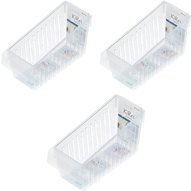 inomata 美收納盒 3件組 PP材質 耐溫120至-20 日本製, 1組, 透明