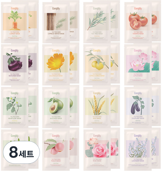 강블리 더 트루 팜 마스크팩 16종 세트, 8세트