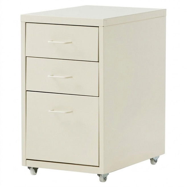 HANSSEM 馬卡龍鋼製三層抽屜櫃 乳白色