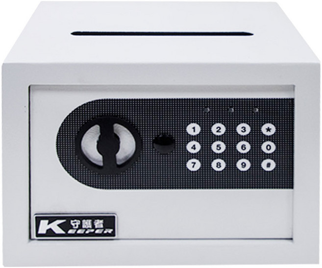KEEPER SAFE BOX 守護者保險箱 小型投入密碼保險箱 附說明書 + 緊急鑰匙 + 安裝螺絲 17AT-D 23 x 17 x 17cm 4kg, 純潔白