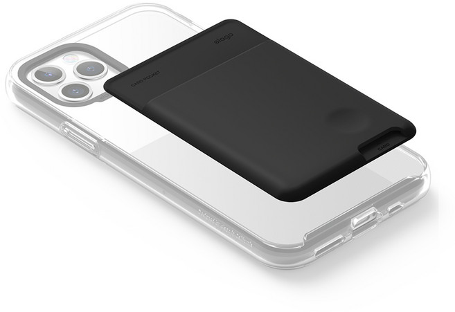 엘라고 스마트폰 카드포켓 케이스, 블랙, 1개