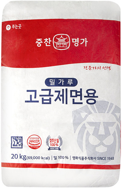 중찬명가 밀가루 고급제면용, 1개, 20kg
