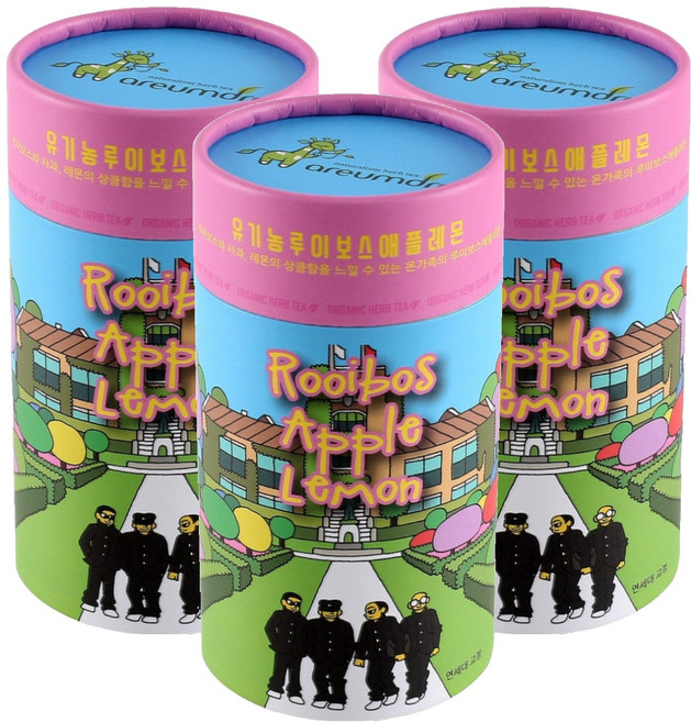 아름드레 세계속의 한국 지관 유기농 루이보스 애플레몬티, 70g, 3개, 1개입