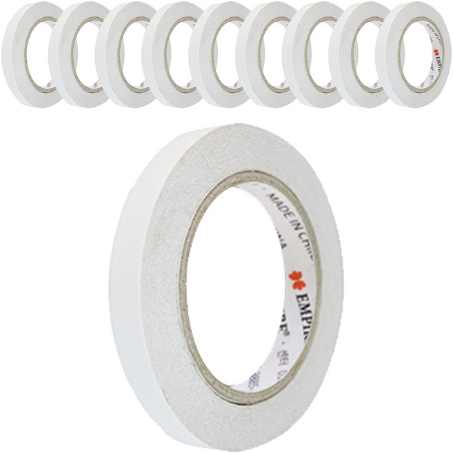 엠파이어 고점착 양면테이프 15mm x 30m, 화이트 반투명, 10개입