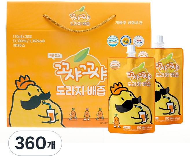 꼬샤꼬샤 도라지 배즙 스파우트형, 110ml, 360개