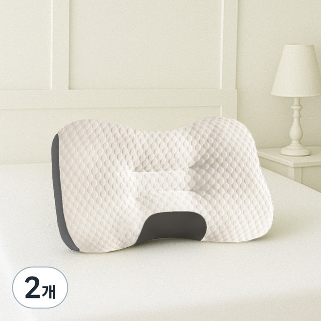 그린모먼트랩 목편한 딥슬립 경추 베개, 2개, 그레이