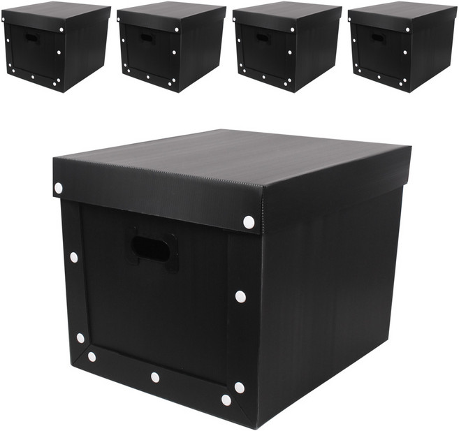 코멧 다용도 정리함 455*365*330 대형, 블랙, 5개