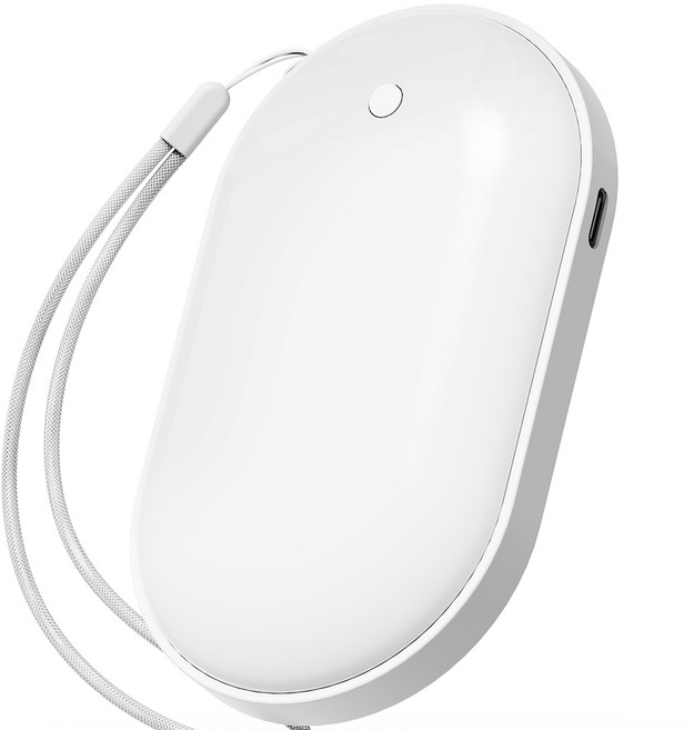 누아트 충전식 양면발열 손난로 보조배터리 5000mAh C타입, N-HAND WARMER, 화이트