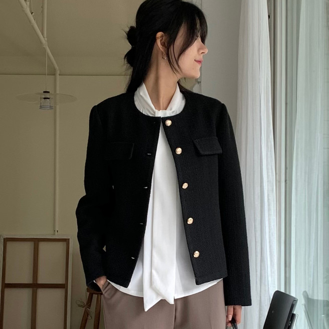 afinar 女款半短版簡約毛呢外套
