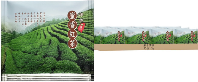 熊本清茶 坪林典藏蜜香紅茶原片式茶包, 3g, 50包, 1盒