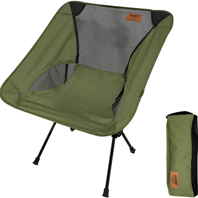 KEEP 캠핑 플라이 체어 + 전용가방, 올리브, 1개