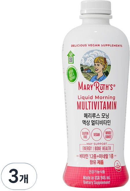 메리루스 모닝 액상 멀티비타민, 946ml, 3개 - 쿠팡