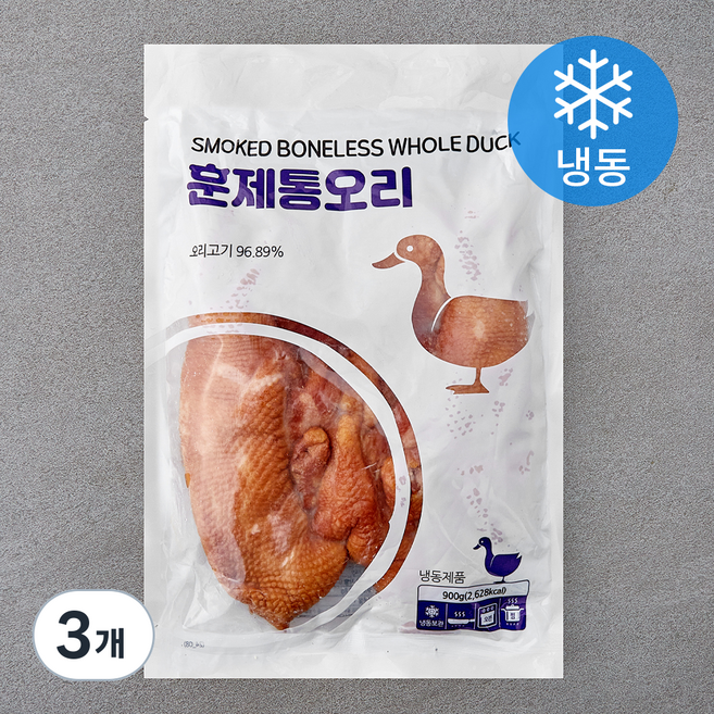 랜시 훈제 통오리 (냉동), 900g, 3개