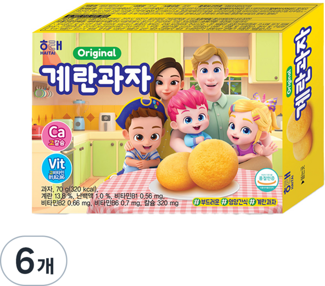 계란과자, 70g, 6개