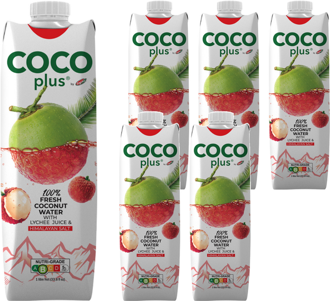 Sagiko Cocoplus 椰子水 鹹荔枝味, 1L, 6瓶