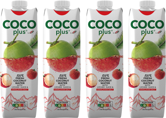 Sagiko Cocoplus 椰子水 鹹荔枝味, 1L, 4瓶