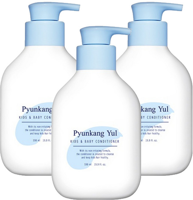 편강율 키즈 앤 베이비 컨디셔너 베이비파우더향, 590ml, 3개