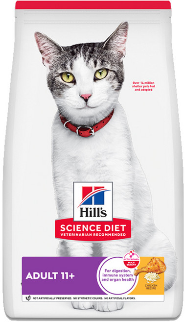 힐스사이언스다이어트 어덜트 고양이 11+ 기능성 사료, 시니어, 1.58kg, 1개