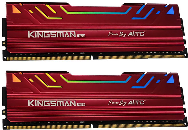 AITC 艾格 KINGSMAN DDR4 3200 UDIMM 桌上型電競超頻記憶體 8GB 紅色 2個 RGB 台灣製造