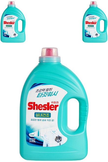 쉬슬러 타깃워시 실내건조 일반 드럼 액체세제 본품, 3.05L, 3개
