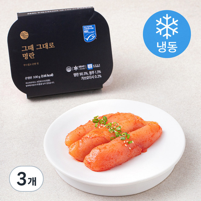 덕화명란 그때그대로 명란 (냉동), 100g, 3개