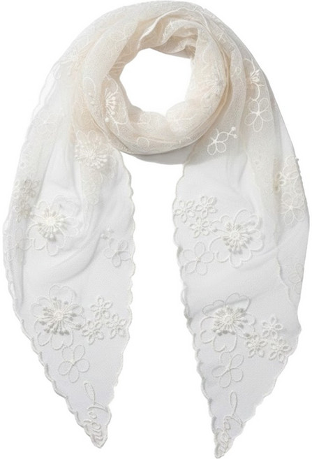 varvisu 安迪蕾絲刺繡花朵領巾