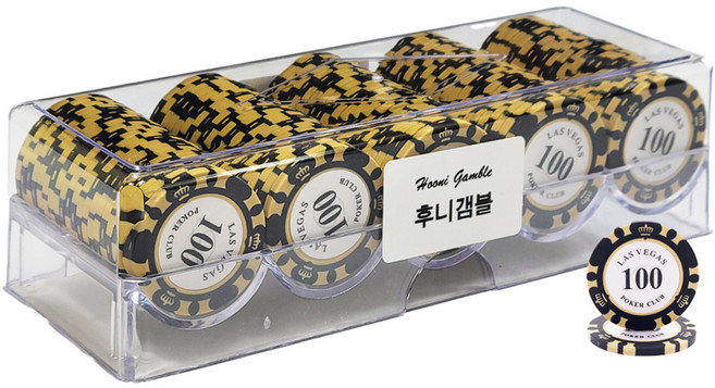 후니갬블 국제규격 카지노 라스베가스 클레이 포커칩 100p 세트, 숫자100, 1세트