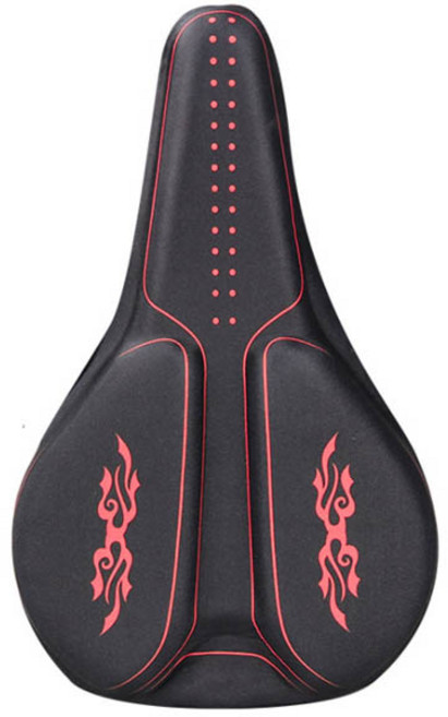 힙앤바디 고탄력 자전거 안장커버, 블랙레드, 1개