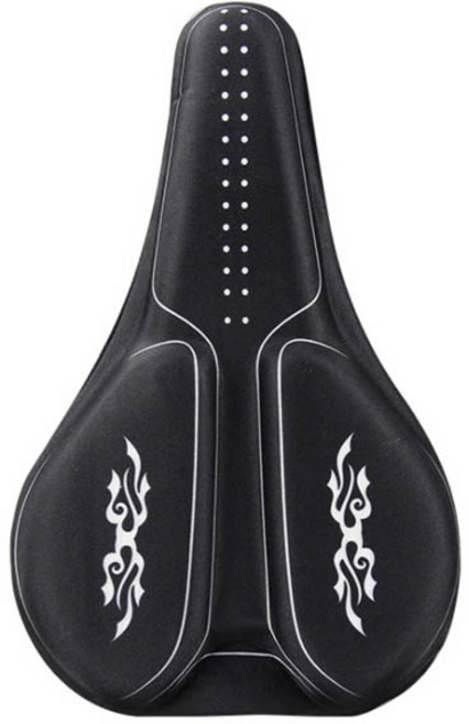 힙앤바디 고탄력 자전거 안장커버, 블랙화이트, 1개