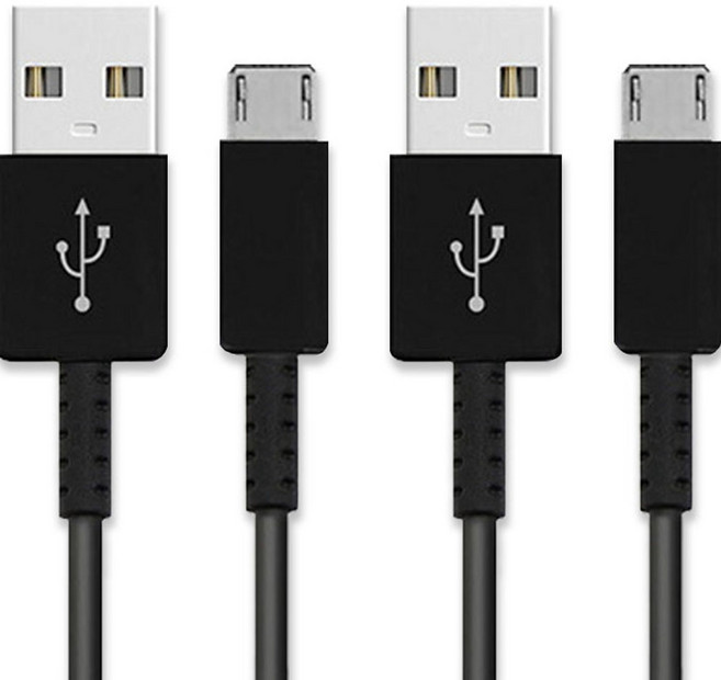 헬로젬 삼성 마이크로 5핀 고속 충전 케이블, 1.5m, 블랙, 2개