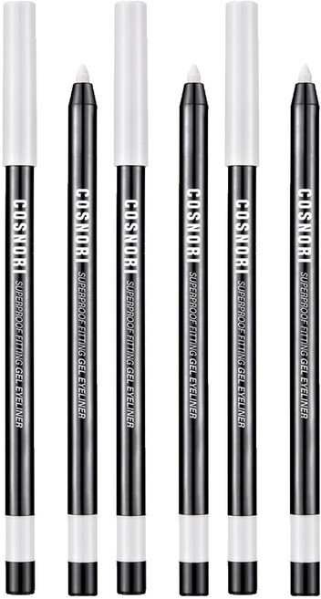 [비건뷰티] 코스노리 슈퍼프루프 피팅 젤 아이라이너 펜슬 0.4g, 06 샤인 스노우, 3개