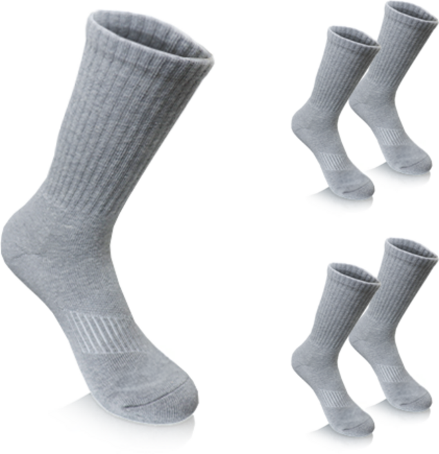 컴프로 여성용 스포즈 장목 이중쿠션 기능성 쿨맥스 양말 5족 세트, 회색 + 회색, 1세트