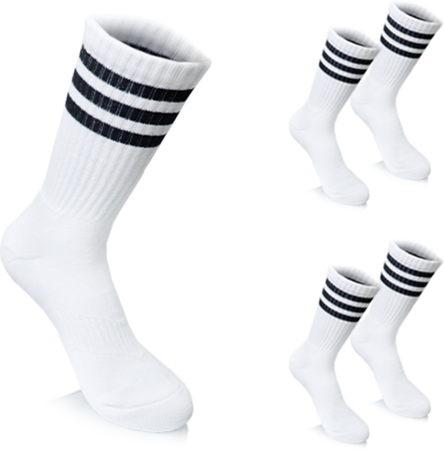 컴프로 여성용 스포즈 장목 이중쿠션 기능성 쿨맥스 양말 5족 세트, 흰색 + 검정, 1세트