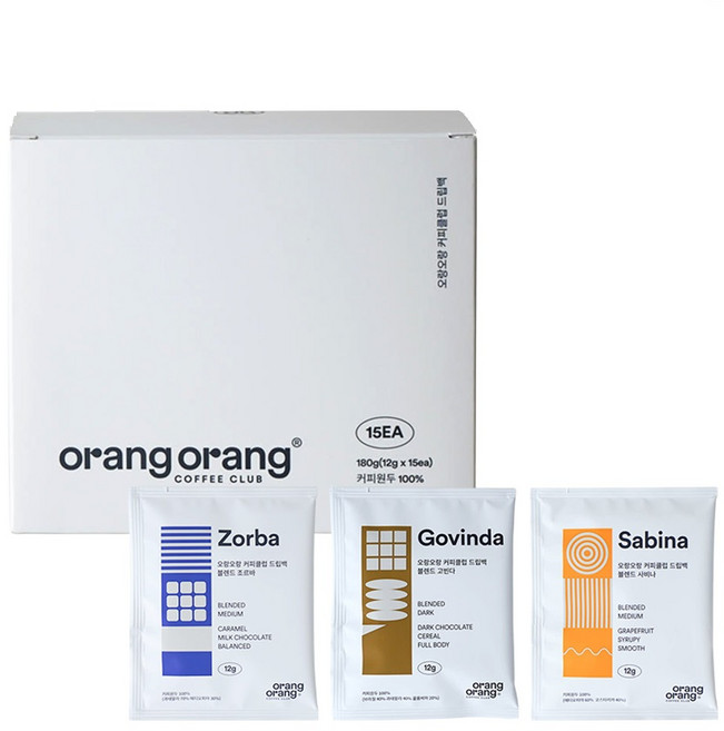 orang orang 濾掛咖啡, 12g, 15包, 1盒