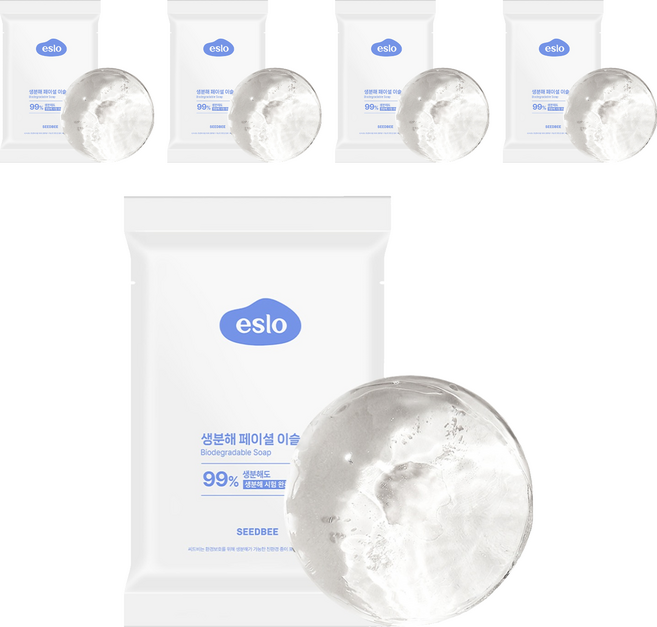 [비건라이프] 씨드비 이슬로 생분해 페이셜 이슬솝, 100g, 5개