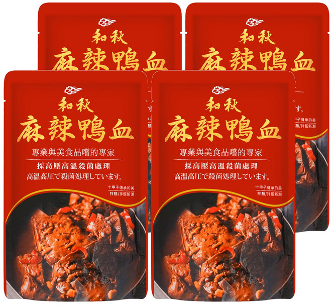 和秋 麻辣鴨血, 450g, 4包