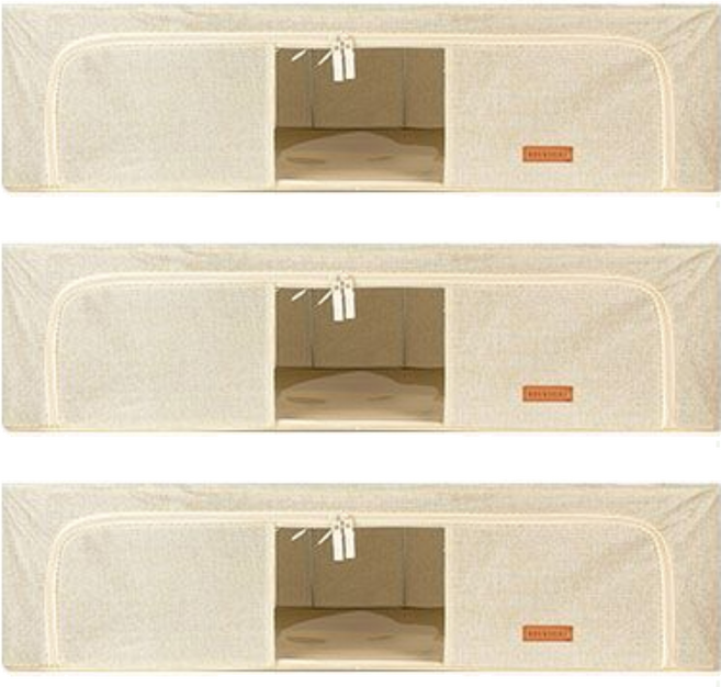 비스토어 언더베드 이불 정리함, 베이지, 3개