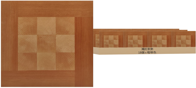 鴻民家飾 超耐磨自黏木紋PVC免刷膠地板貼 台灣製 18個, 咖啡色