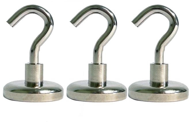 咪咪購物 強力磁鐵掛勾 拉力約34kg 直徑32mm, 銀色, 3個