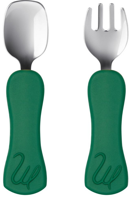 마미그래 자기주도 이유식 스테인리스 스푼 + 포크 세트, 1세트