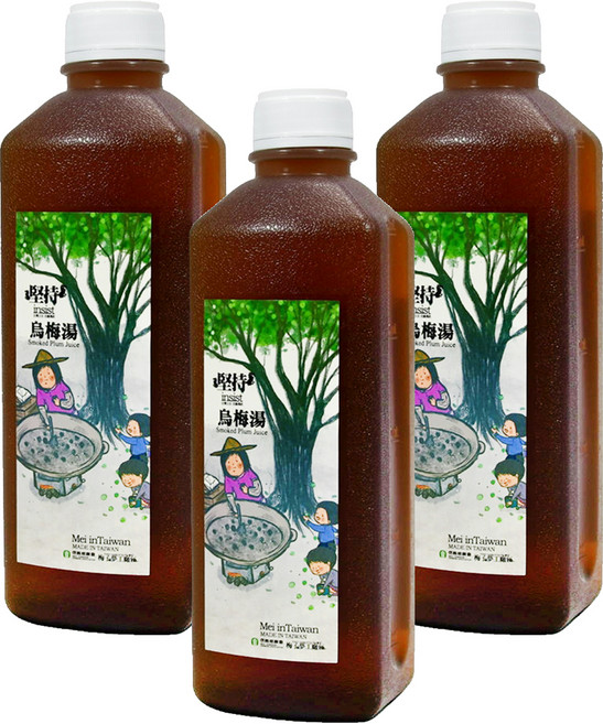 梅子夢工廠 堅持烏梅湯, 3瓶, 1L
